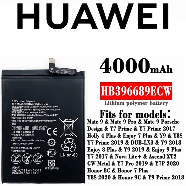 Huawei mate 9 pro Uyumlu HB396689ECW huawei mate 9 pil smartphone pil CEPTELB019529 ürün görseli 1