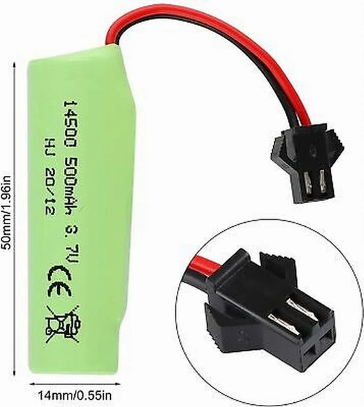 Drone Pili 500 Mah 3.7v 14500 Li-ıon Siyah Soket Uzaktan Kumandalı CEPTELB021869 ürün görseli 1
