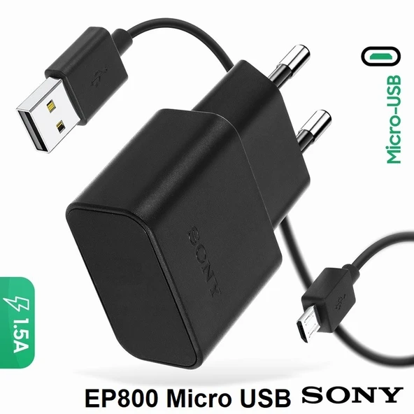 Orjinal Sony Ericsson EP800 2.0 Hızlı Şarj Aleti ve Micro USB Data Kablosu CEPTELB023793 ürün görseli 1