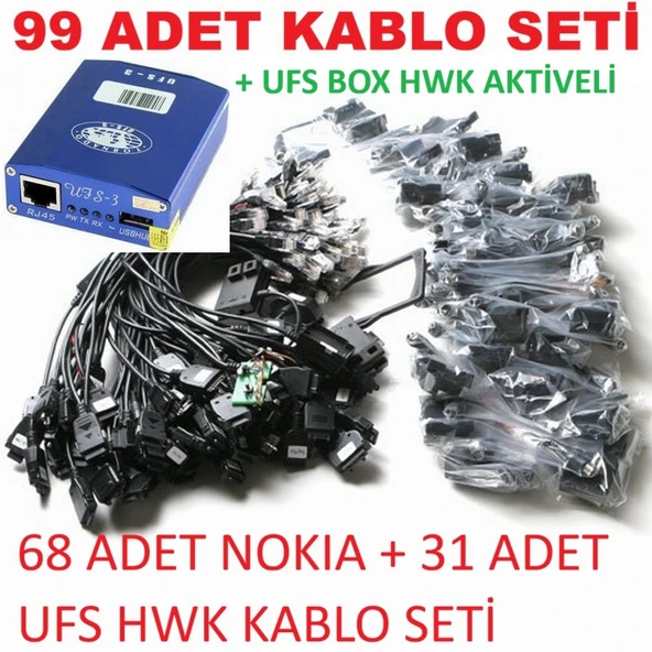 UFS BOX + 99 ADET CEP TELEFONU PROGRAM KABLO SETİ 68 ADET NOKIA + 31 ADET UFS HWK KABLO SETİ CEPTELB024025 ürün görseli 1