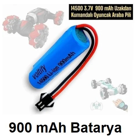 Siyah Soket Uzaktan Kumandalı Oyuncak Araba Pili 900 Mah 3.7v 14500 Li-ıon CEPTELB025421 ürün görseli 1