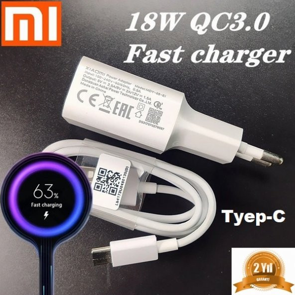 Orjinal Xiaomi Poco F3 / Poco X3 Pro / Poco X3 Nfc Type C MDY08EO Hızlı Şarj cihazı MDY08EO001019 ürün görseli 1
