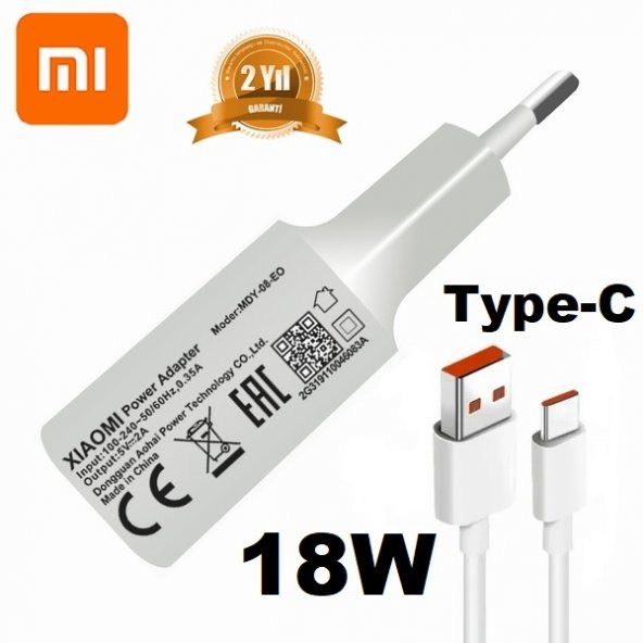 Xiaomi Redmi Mi Type-C Data Kablo ve 18W 2A MDY08EO Hızlı Şarj cihazı MDY08EO001081 ürün görseli 1