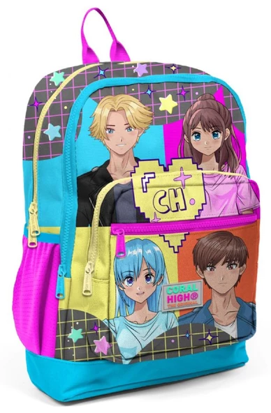 Coral High Mavi Anime İlkokul ve Günlük Sırt Çantası - Kız Çocuk - USB Soketli ürün görseli 1
