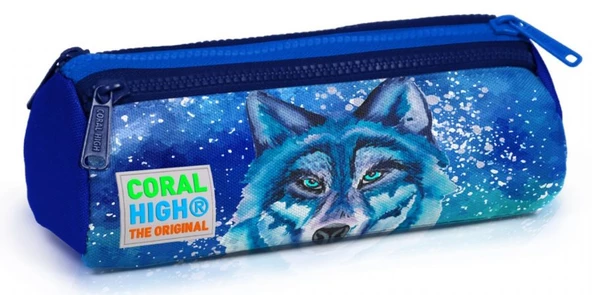 Coral High Mavi Kurt Üç Bölmeli Kalemlik -Erkek Çocuk ürün görseli 1