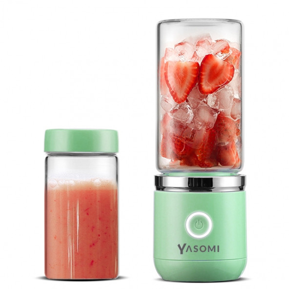 Yasomi Taşınabilir Kablosuz Şarjlı Cam Smoothie El Blenderi Yeşil ( Türkiye Garantili) ürün görseli 1