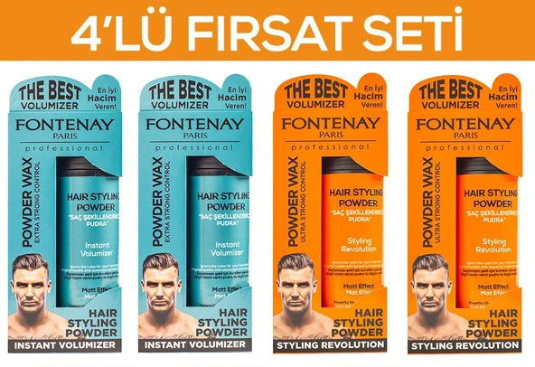 Fontenay Saç Şekillendirici Pudra Toz Wax Mat Effect X2 Ve Ultra Strong X2 20gr 4'LÜ WAX SET ürün görseli 1