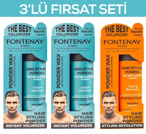 Fontenay Saç Şekillendirici Pudra Toz Wax Mat Effect X2 Ve Ultra Strong 20gr 3'LÜ WAX SET ürün görseli 1