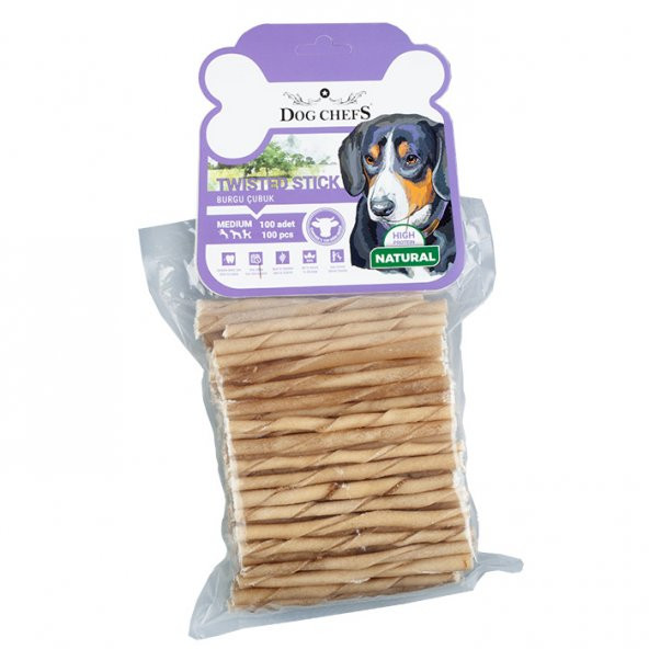Köpekler İçin Burgulu Kalın Naturel Kemik 100lü Paket ürün görseli 1