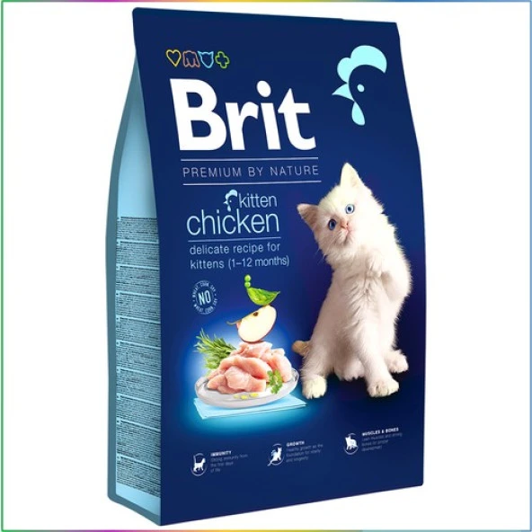 Brit Premium Kitten Tavuk ve Somonlu Yavru Kedi Maması 8 kg ürün görseli 1