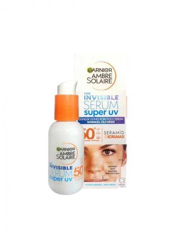 Garnier Ambre Solaire İnvisible SPF50+ Süper UV Günlük Güneş Koruyucu Serum 30 ml ürün görseli 1