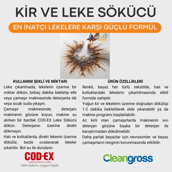 COD-EX Kir Ve Leke Sökücü 4 L - Resim 2