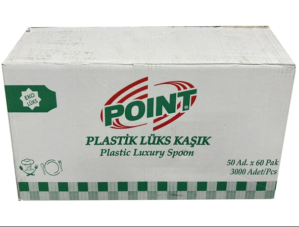 Point Plastik Lüx Şeffaf Kaşık - 18 Cm. - 3.2 Gr. - 3000 Adet - Koli ürün görseli 1