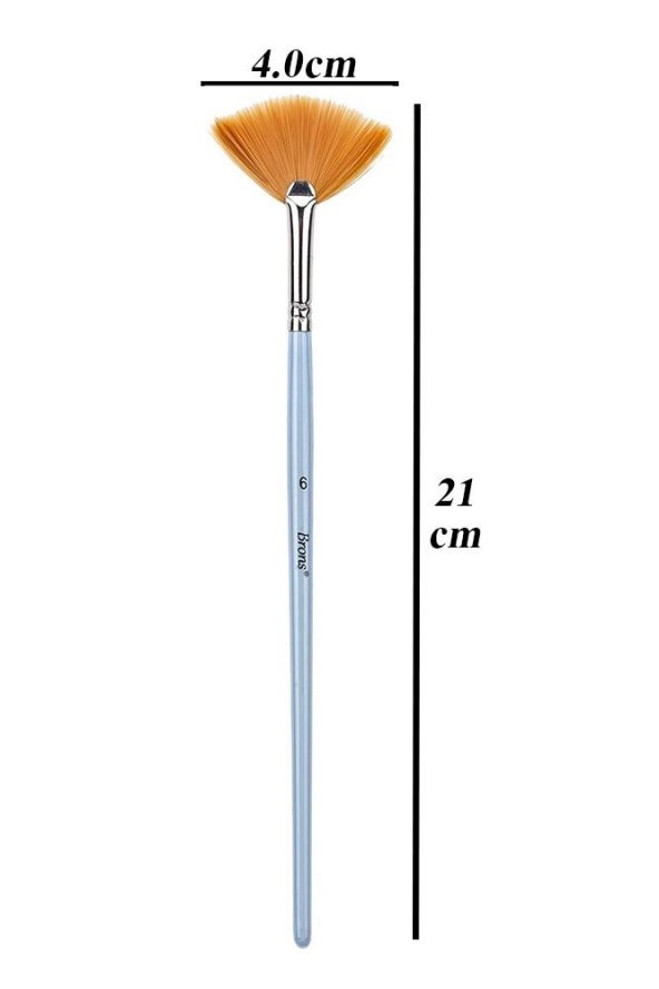 Yelpaze Fırça No 6 1 Adet Sentetik Kıl Yelpaze Brons Fırça Sanat Ve Hobi Akrilik Boya Yağlı Boya Guaj Boya ürün görseli 1