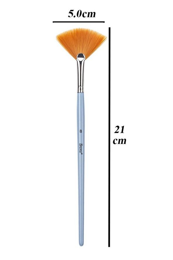 Yelpaze Fırça No 8 1 Adet Sentetik Kıl Yelpaze Brons Fırça Sanat Ve Hobi Akrilik Boya Yağlı Boya Guaj Boya ürün görseli 1