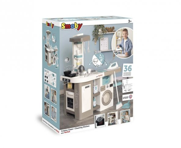 Smoby Tefal Stüdyo Çamaşır Makineli Mutfak Seti 311050 - Resim 11