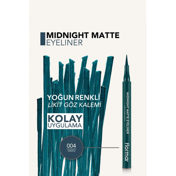 Mat Likit KalemFLORMAR  Eyeliner (YEŞİL) - Resim 5