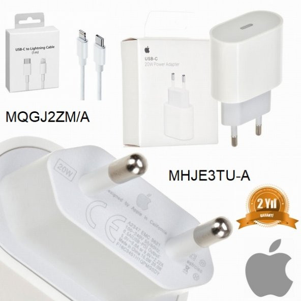 Orjinal Apple iPad Pro 11 20W Hızlı Şarj Aleti Seti USB-C MHJE3TU-A + MQGJ2ZM/A (Kablo Dagil) APLEE20W00317 ürün görseli 1