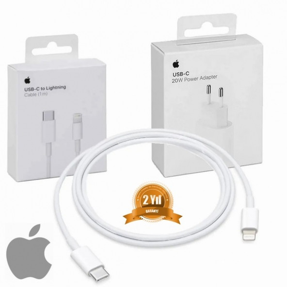 Orjinal Apple AirPods Pro 20W Hızlı Şarj Aleti Seti USB-C MHJE3TU-A + MQGJ2ZM/A (Kablo Dagil) APLEE20W00568 ürün görseli 1