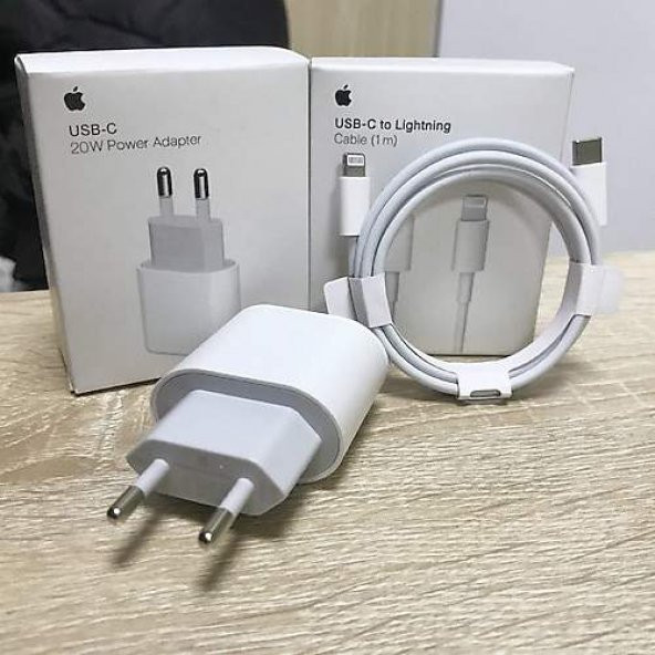 Orjinal Apple iPhone 14 Pro Max 20W Hızlı Şarj Aleti Seti USB-C MHJE3TU-A + MQGJ2ZM/A (Kablo Dagil) APLEE20W00685 ürün görseli 1
