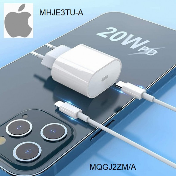 Orjinal Apple Watch Series 2 20W Hızlı Şarj Aleti Seti USB-C MHJE3TU-A + MQGJ2ZM/A (Kablo Dagil) APLEE20W00775 ürün görseli 1