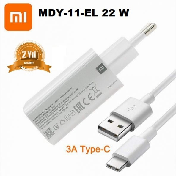 Orjinal Xiaomi Poco X3 Type-C Turbo Data Kablo ve MDY11EF Hızlı Şarj cihazı MDY11EFS00998 ürün görseli 1