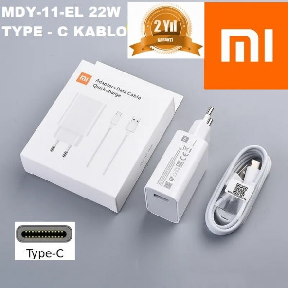 Orjinal Xiaomi Mi 8 Type-C Turbo Data Kablo ve MDY11EF Hızlı Şarj cihazı MDY11EFS01038 ürün görseli 1