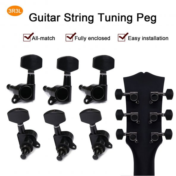 Fluid MHA10B Akustik Gitar Burgusu 3+3 Set + Vida Somun Pul ürün görseli 1