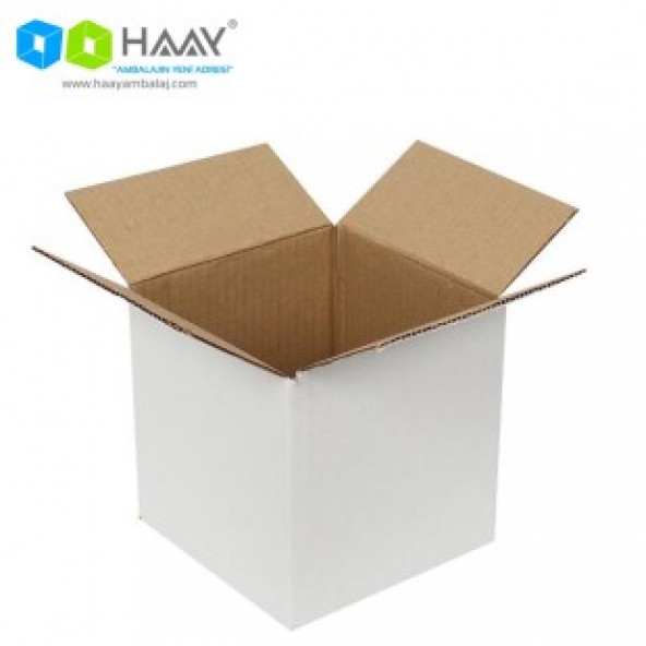HAAY AMBALAJ 15x15x15 Cm Tek Oluklu Beyaz A-Box Koli 100 ADET ürün görseli 1