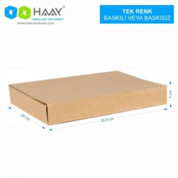 HAAY AMBALAJ 26,5x20x4 Kitap Kutusu Kraft (20 adet) ürün görseli 1