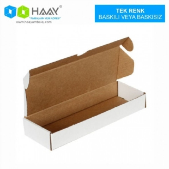 Haay Ambalaj 24x8x3,5 Cm Beyaz E-ticaret Kargo Kutusu 100 ADET ürün görseli 1