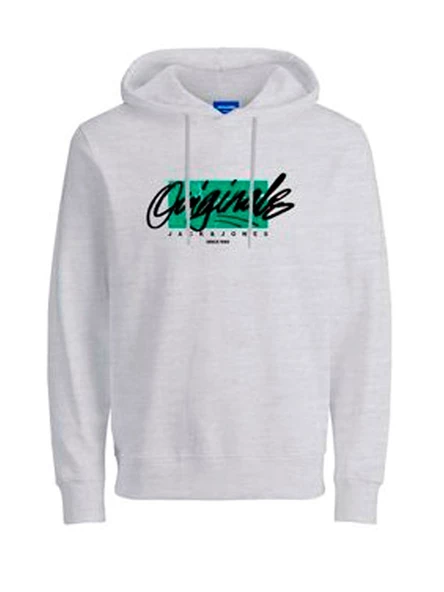 JACK JONES Yazı Baskılı Kapüşonlu Erkek Sweatshirt 12244218 ürün görseli 1