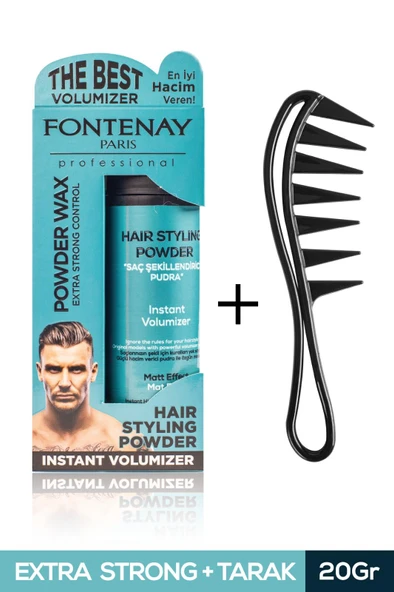 FONTENAY SAÇ ŞEKİLLENDİRİCİ PUDRA TOZ WAX MAT EFFECT MAVI 20GR + ŞEKİL TARAĞI 2'Lİ SET ürün görseli 1