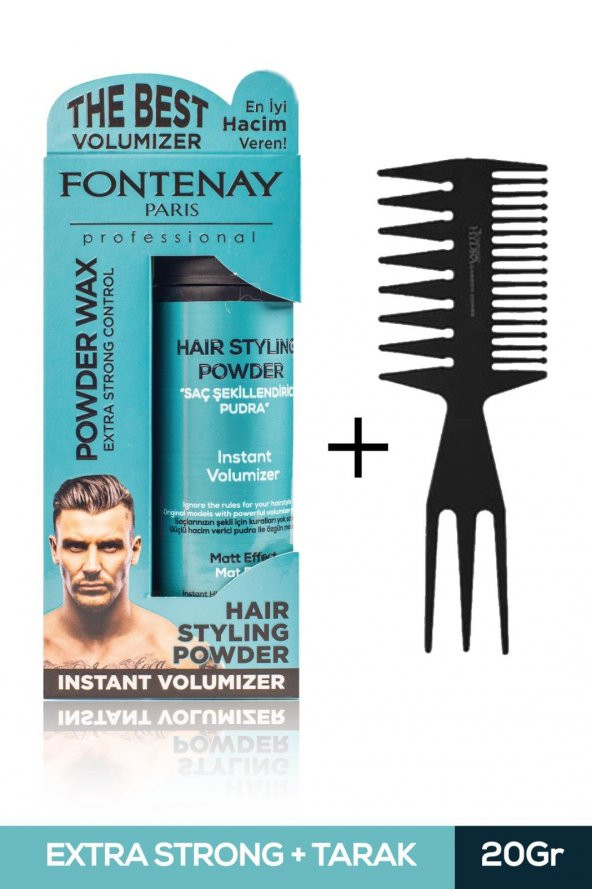FONTENAY SAÇ ŞEKİLLENDİRİCİ PUDRA TOZ WAX MAT EFFECT MAVI 20GR + ŞEKİL TARAĞI 2Lİ SET ürün görseli 1