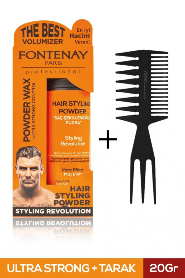 FONTENAY SAÇ ŞEKİLLENDİRİCİ PUDRA TOZ WAX ULTRA STRONG TURUNCU 20GR + ŞEKİL TARAĞI 2Lİ SET ürün görseli 1
