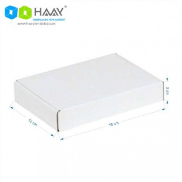 HAAY AMBALAJ 18x12x3 Cm Beyaz Kilitli Kapaklı Kutu (25 ADET) ürün görseli 1