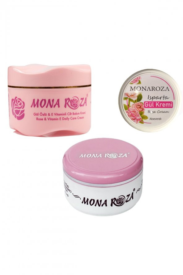 Gül Krem Seti (1 Adet 250 ml+1 Adet 200 ml ve 1 Adet 40 ml Gül Kremi) ürün görseli 1
