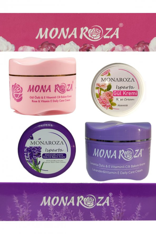 Gül Ve Lavanta Krem Seti (1 Adet 250 Ml+ 40 Ml Gül + 1 Adet 250 Ml +40 Ml Lavanta Kremi) ürün görseli 1