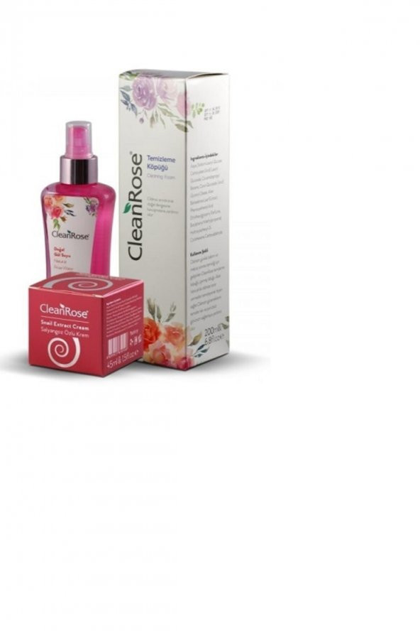 Doğal Gül Suyu 200 Ml + Temizleme Köpüğü 200 Ml + Salyangoz Krem 45 Ml ürün görseli 1