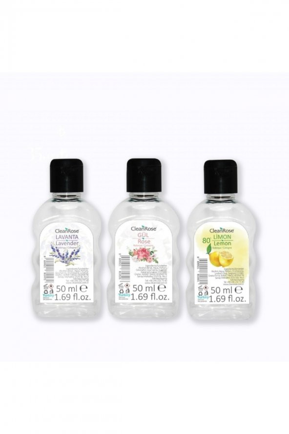 3lü Kolonya 50 Ml Lavanta, Gül Ve Limon ürün görseli 1