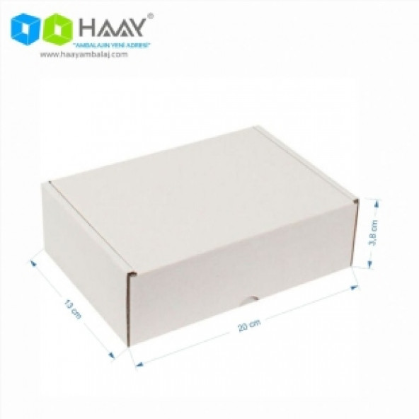 HAAY AMBALAJ 20x13x3,8cm Kilitli Kutu - Beyaz (30 ADET) ürün görseli 1