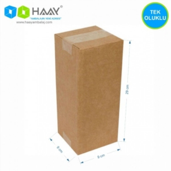 HAAY AMBALAJ 9x9x29cm Tek Oluklu Koli Kraft (25 Adet) ürün görseli 1