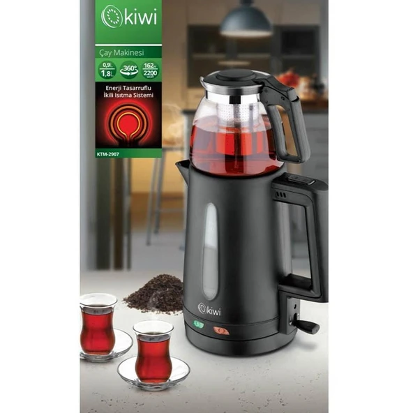 Kiwi KTM-2907 2200 W Cam Demlikli Çay Makinesi ürün görseli 1