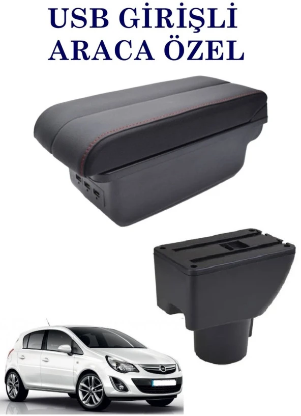 Opel Corsa D 2006-2014 Usbli Vidasız Kol Dayama Kolçak ürün görseli 1