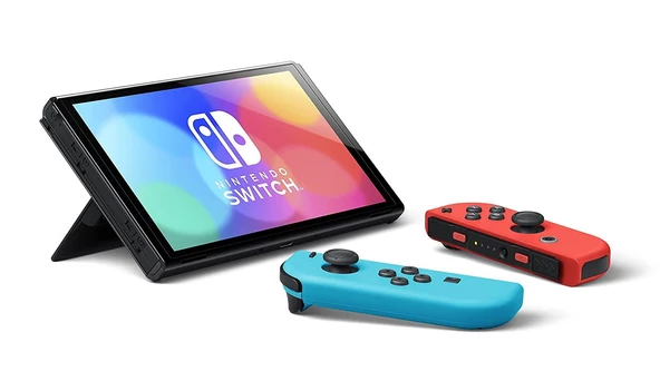 Nintendo Switch Oled Oyun Konsolu Kırmızı-Mavi - G - Resim 5