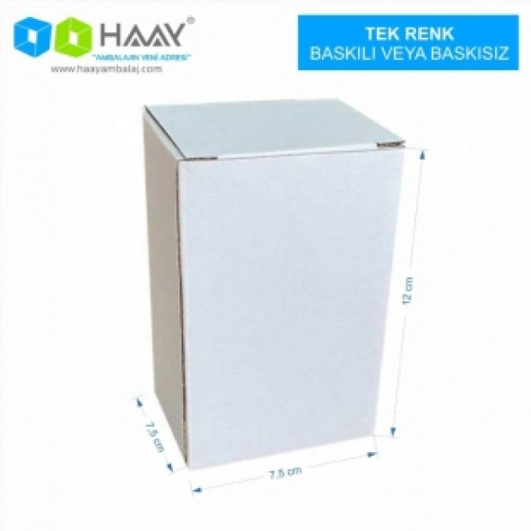 HAAY AMBALAJ 7,5x5,5x12cm Kutu - Beyaz (75 ADET) ürün görseli 1