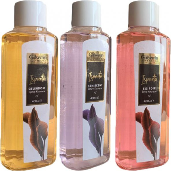 Isparta Meyveleri 3lü Kolonya Seti 400 ml x 3 ( Elma, Üzüm, Şeftali) ürün görseli 1