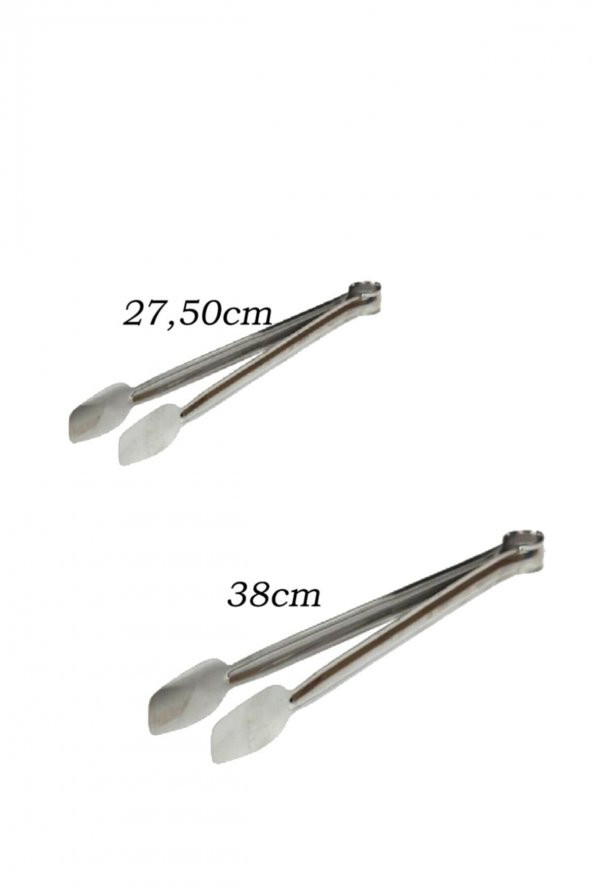 2li Mangal Maşası Uzun Ve Kısa Izgara Çelik Maşa Seti (38cm ve 27,50cm) ürün görseli 1