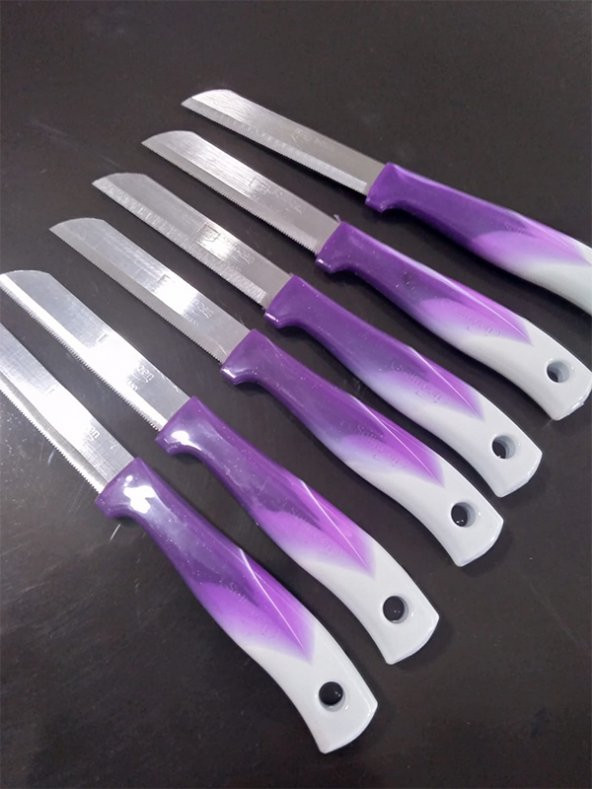 6 adet Tırtıklı Alman Mutfak Meyve Sebze Kesim Bıçak Seti 18 cm ürün görseli 1