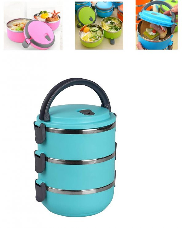 3 Katlı Yemek Taşıma Freshbox Vakumlu Saklama Kabı (2katlı, tek katlı da kullanılır) ürün görseli 1
